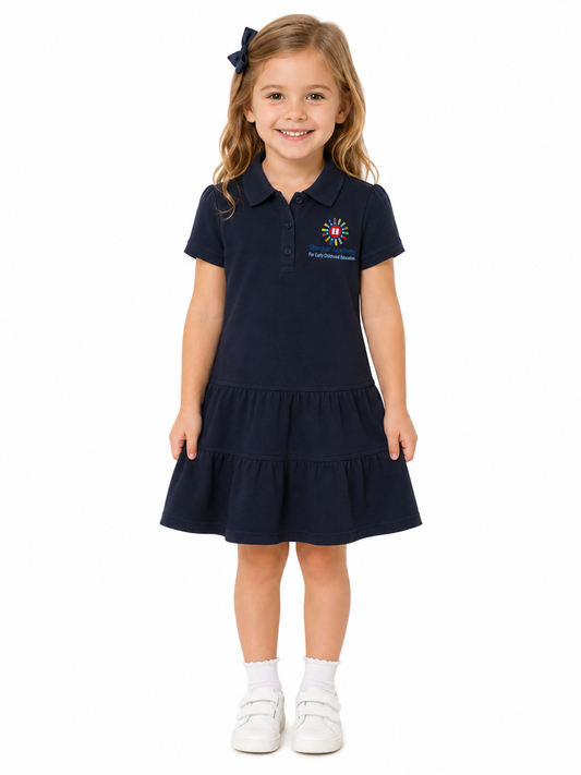 Girls Navy Polo Dress - Shenker Academy